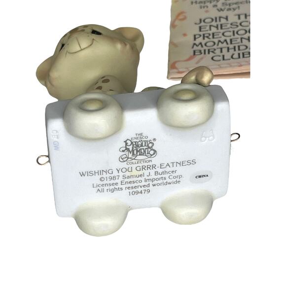 Precious Moments Birthday Train Lion 7 Yrs Old Porcelain Leopard Figurine Enesco - Picture 4 of 6